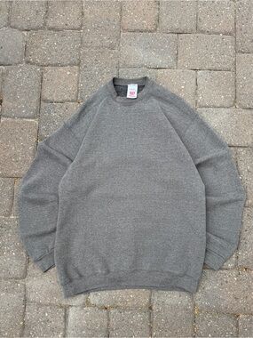 Vintage 90s Wilson Heather Gray Blank Raglan Crewneck Sweatshirt Men’s XL